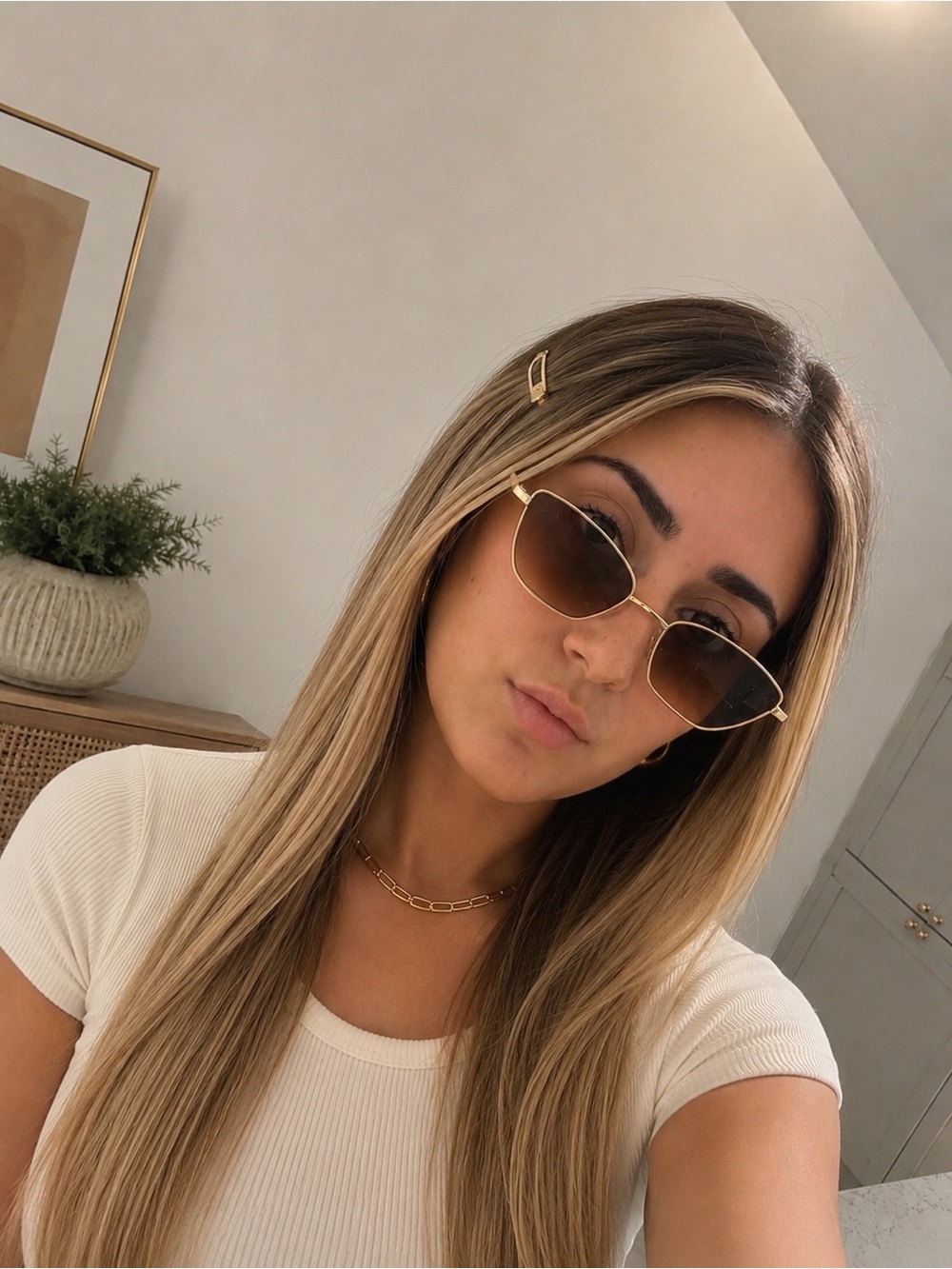 Gold Frame Brown Lens Sunglasses - Women Accessories